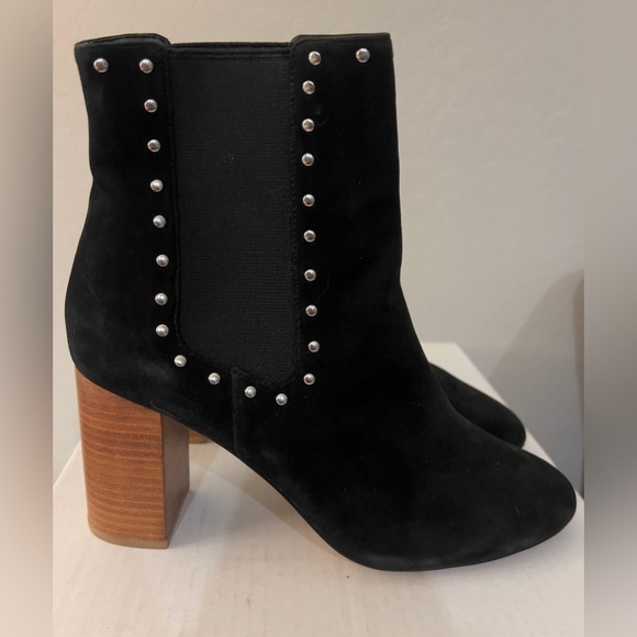 Rebecca Minkoff Sara black suede leather size 91/2‎ studded booties - Picture 1 of 11